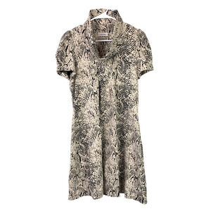Calvin Klein Funnel Neck Short Sleeve Snakeskin Print Short Dress Size 4